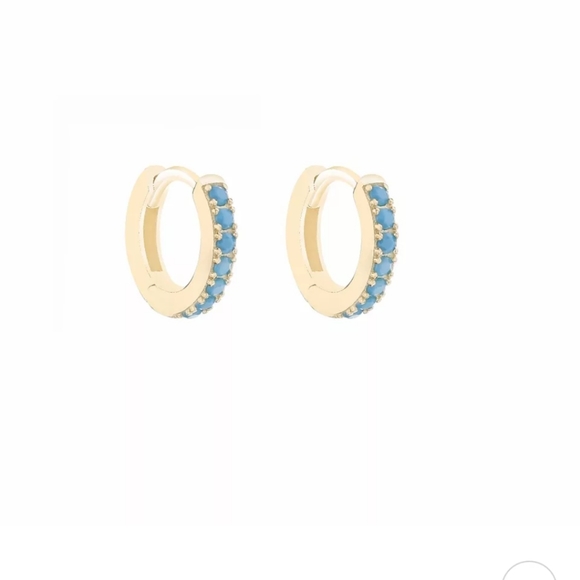 925 Sterling Silver Mini Eternity Hoop Earrings - Picture 4 of 12